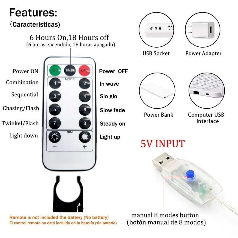Guirlande Lumineuse LED avec télécommande