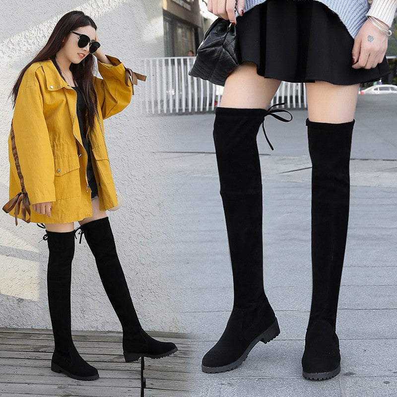 Bottes hauteur genou en suédine pour femmes
