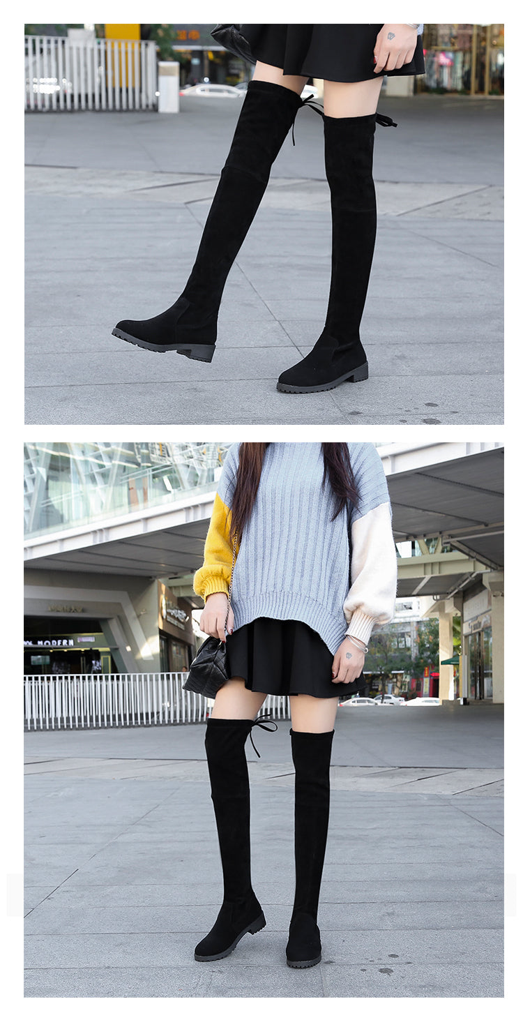 Bottes hauteur genou en suédine pour femmes