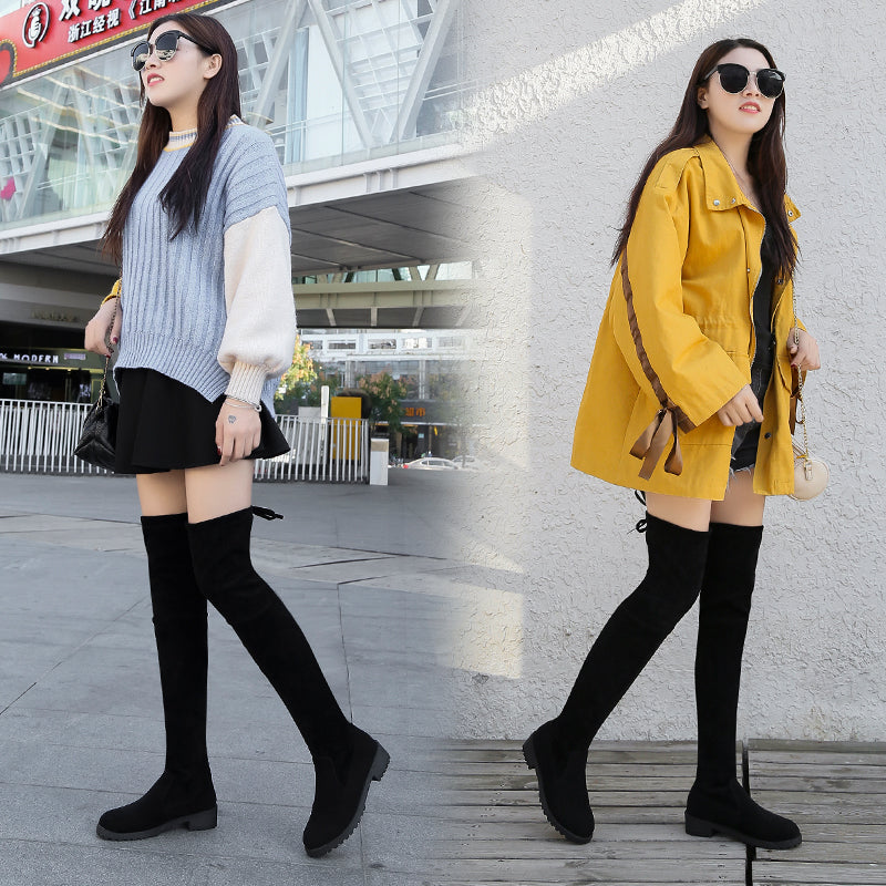Bottes hauteur genou en suédine pour femmes