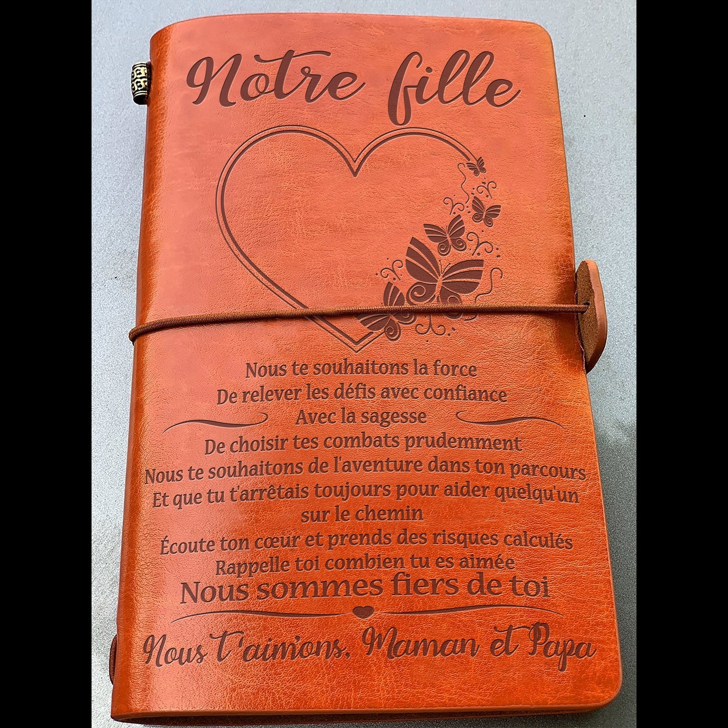 À Notre Fille - Fier de Toi -Journal Vintage - Cadeau Personnalisé Agenda