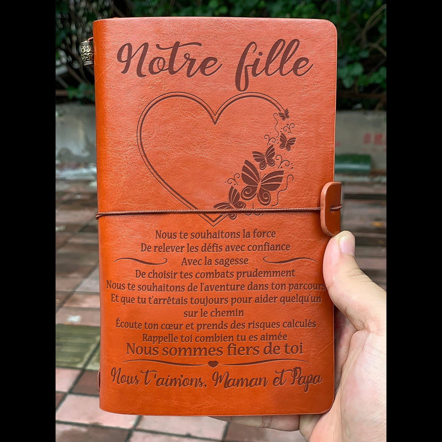 À Notre Fille - Fier de Toi -Journal Vintage - Cadeau Personnalisé Agenda