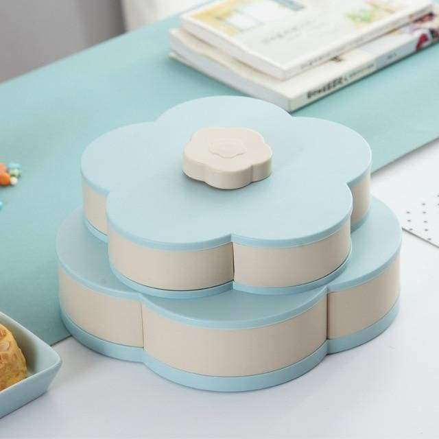 Box Organizer -Boîte de rangement fleur - 2 étages / Bleu - Storage Boxes & Bins