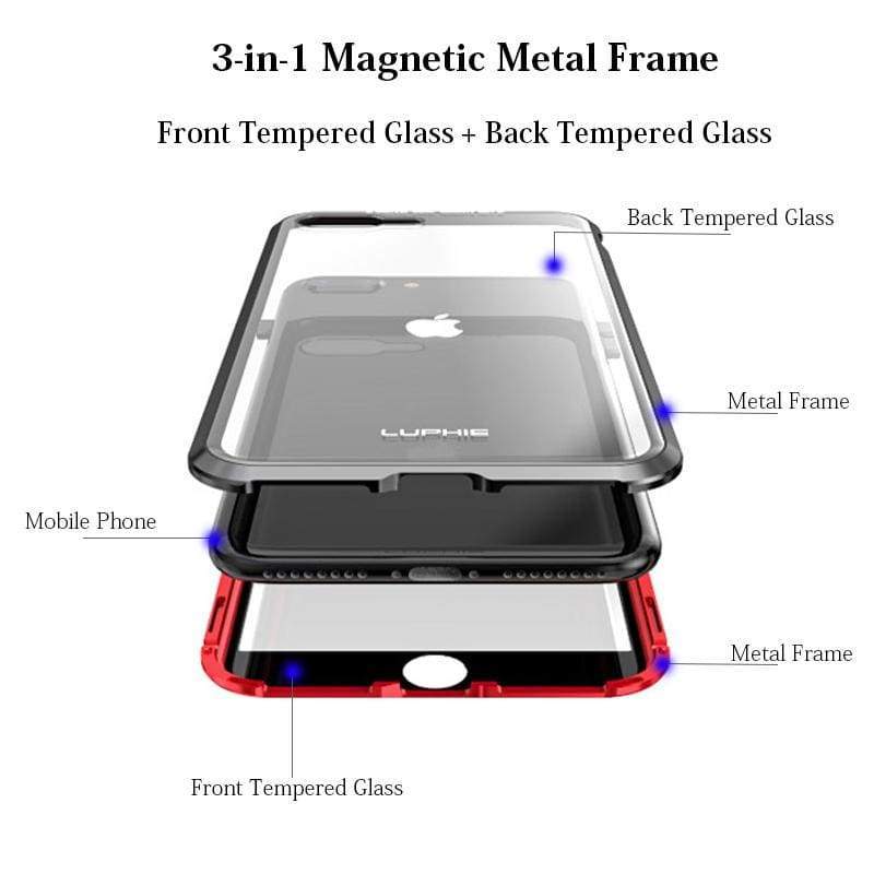 Coque deux faces à Adsorption Magnétique Super Résistante Pour iPhone