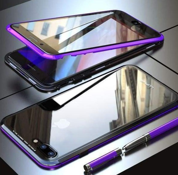 Coque deux faces à Adsorption Magnétique Super Résistante Pour iPhone - iPhone X / Violet Noir