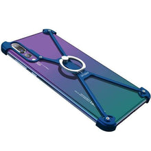 Charger l'image dans la galerie, Coque Protection Antichoc En Métal pour Huawei - Huawei P20 / Bleu+bague - Fitted Cases