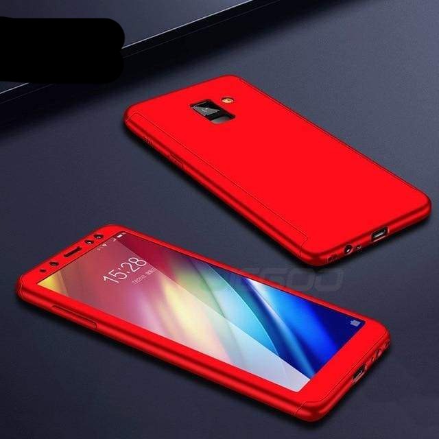 Coque résistante Anti rayures avec Protection 360 Degrés Pour Samsung - A8 2018 / Rouge - Samsung Cases