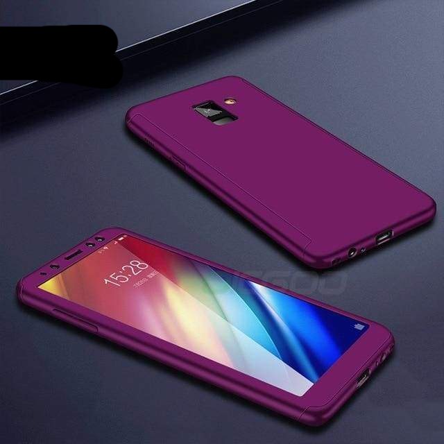 Coque résistante Anti rayures avec Protection 360 Degrés Pour Samsung - A8 2018 / Violet - Samsung Cases