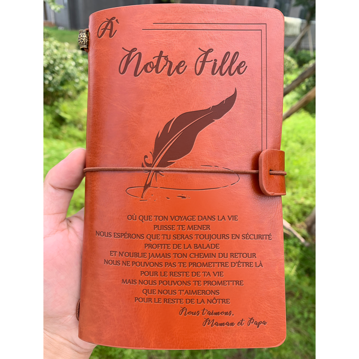 À Notre Fille - Profite De la Balade 2 - Journal Vintage- Cadeau Personnalisé Agenda