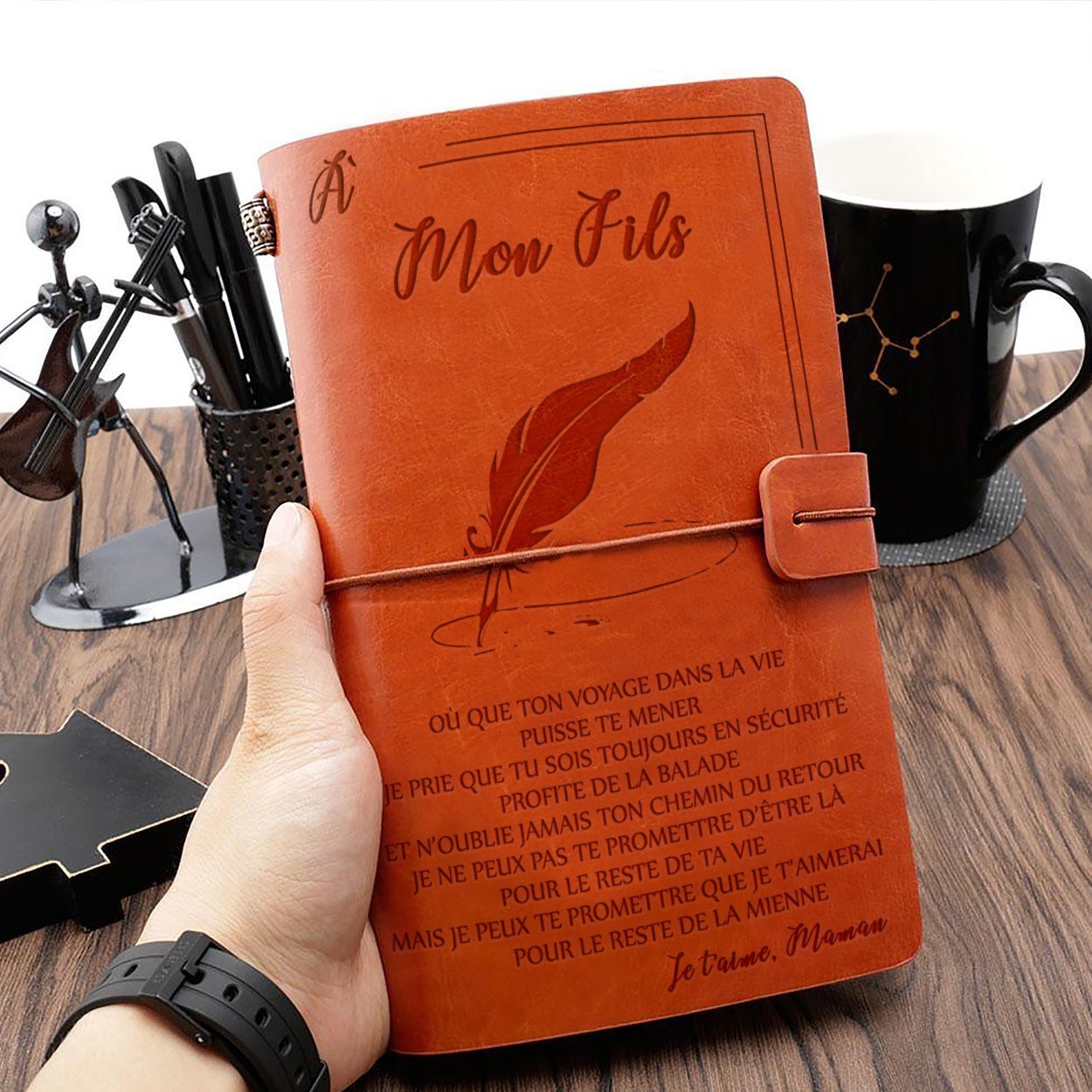 Mère et fils - Profite de la balade - cadeau personalisé - Journal Vintage Agenda