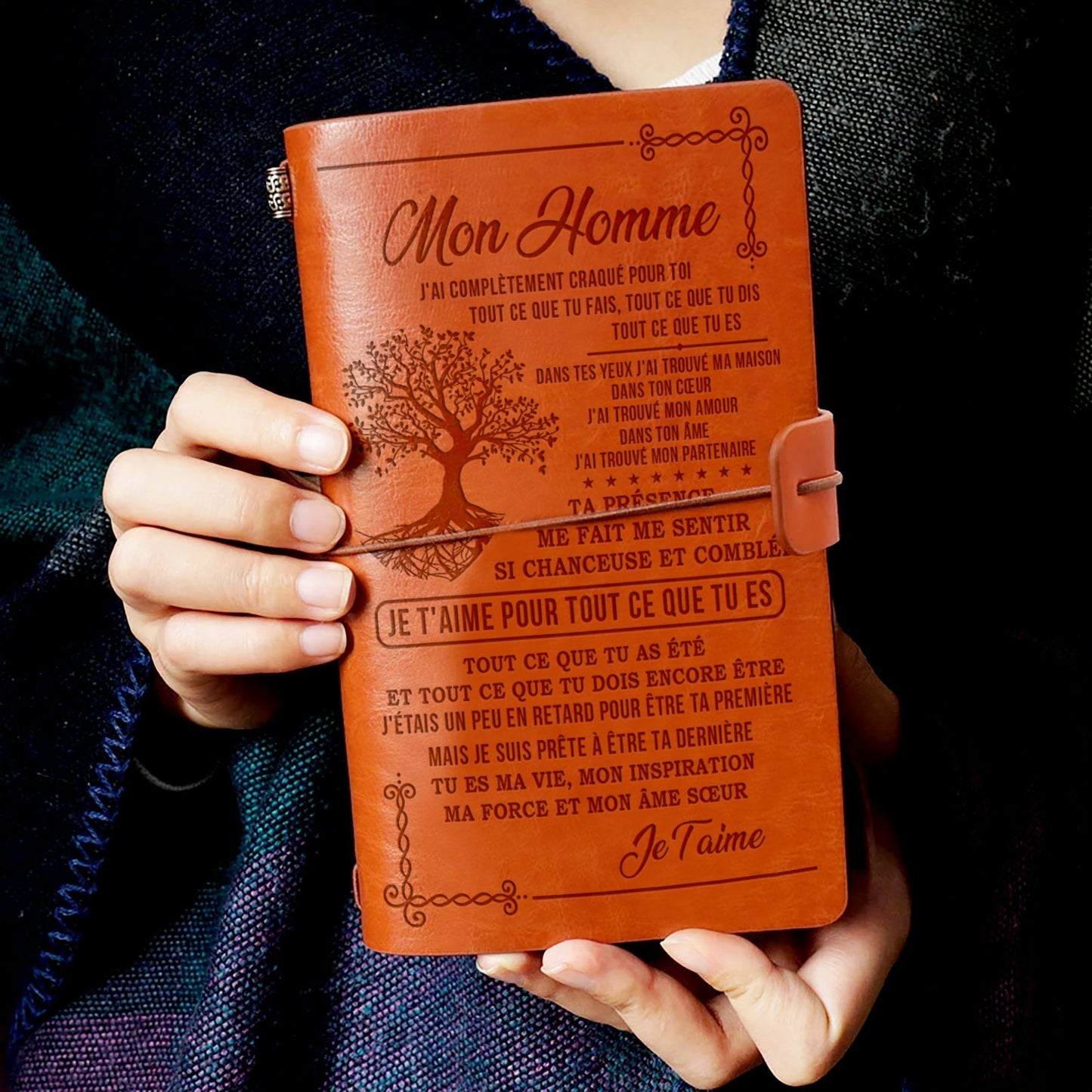 Mon Homme - Je t'aime - cadeau personalisé - Journal Vintage