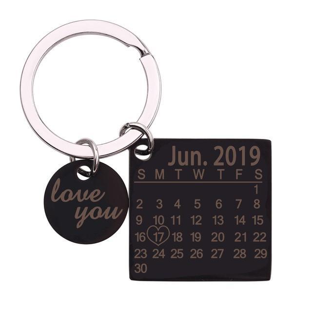 Porte clé calendrier personnalisé Key Chains Noir M001