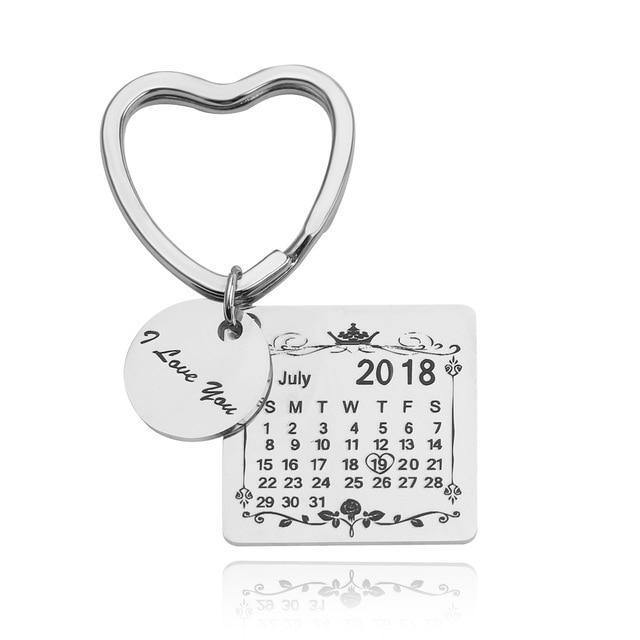 Porte clé calendrier personnalisé Key Chains Argent M004