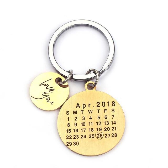 Porte clé calendrier personnalisé Key Chains Or M002