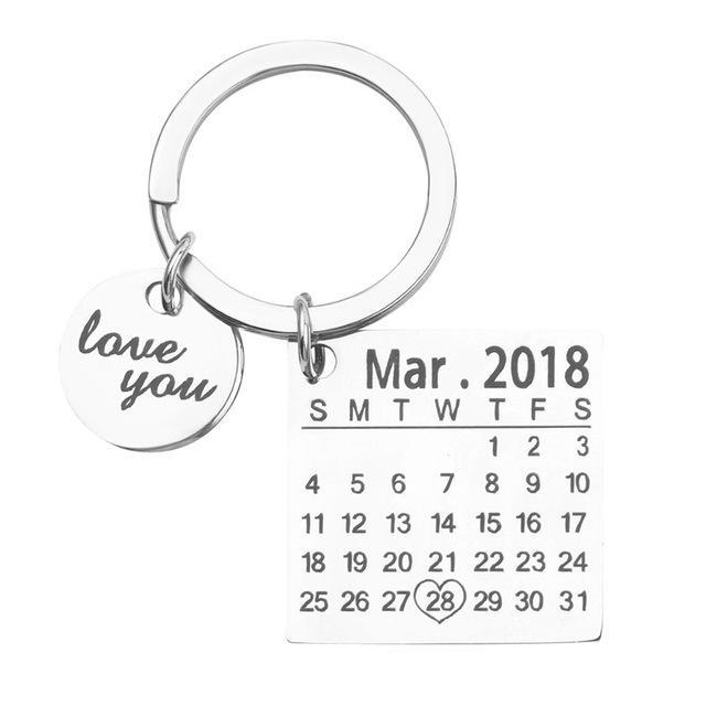 Porte clé calendrier personnalisé Key Chains Argent M005