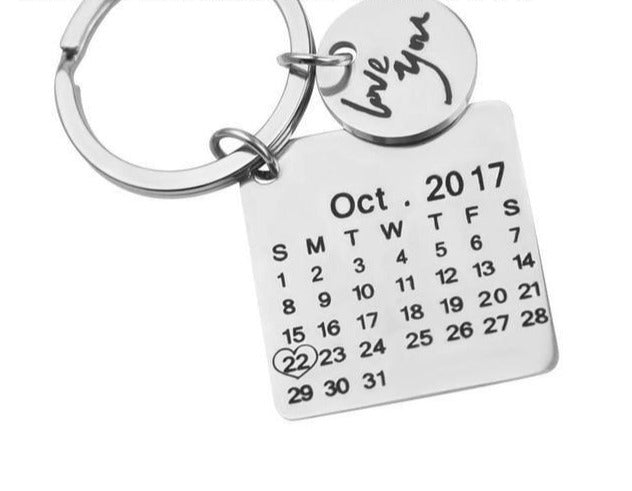 Porte clé calendrier personnalisé Key Chains Argent M001