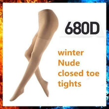 Charger l'image dans la galerie, Les Bas-collants Thérapeutiques Tights M Beige avec pied pour l'hiver