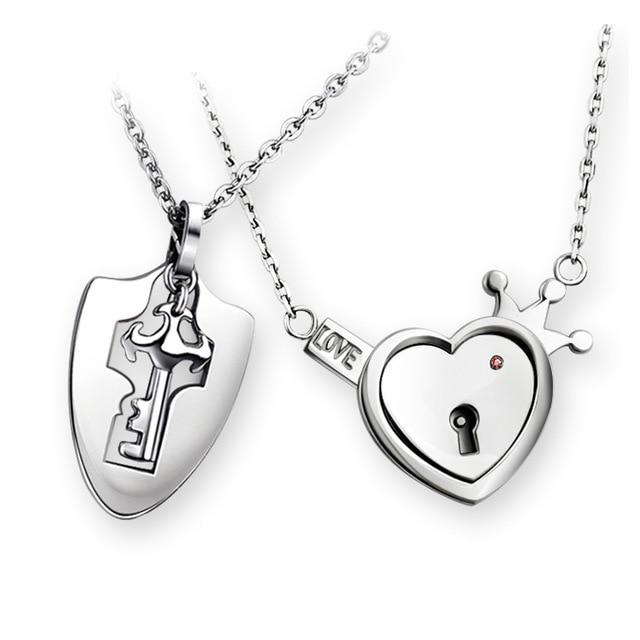 Nom personnalisé Bracelet cœur & pendentif clé pour les couples