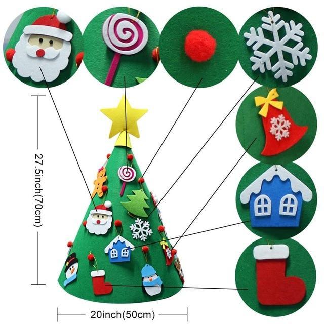 Arbre de Noël en Feutre (Meilleur Cadeau pour Les Enfants)