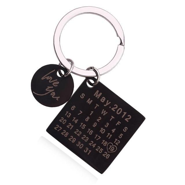 Porte clé calendrier personnalisé Key Chains Noir M002