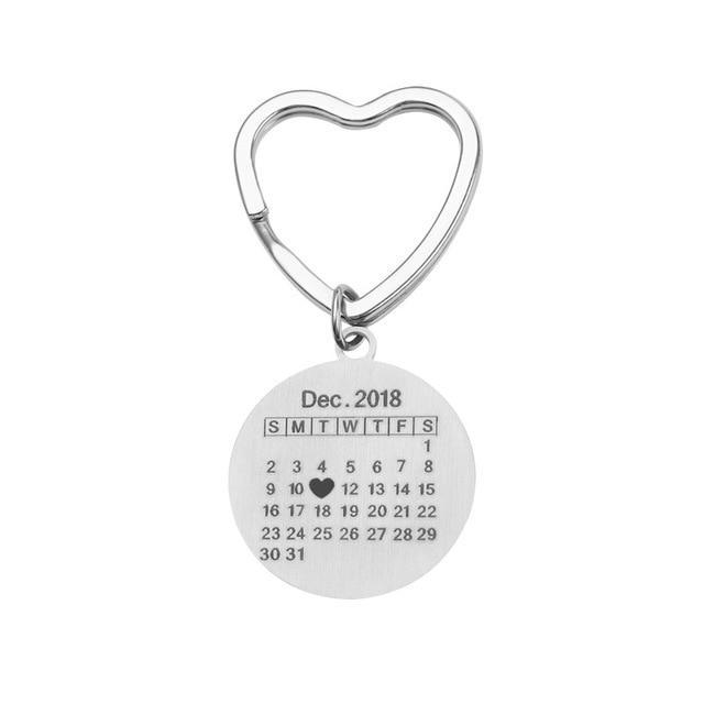 Porte clé calendrier personnalisé Key Chains Argent M003