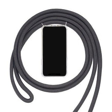 Charger l'image dans la galerie, Coque transparente rigide antichoc avec bandoulière de haute qualité pour Huawei P30 Gris foncé