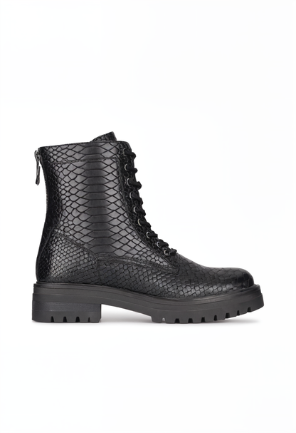 Bottines Femme à Lacets Motif Python – Élégantes et Polyvalentes