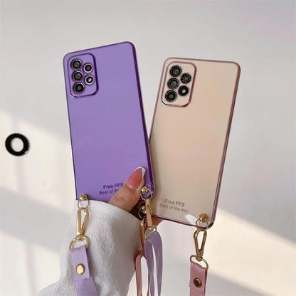 Coque Bandoulière Silicone Plaqué pour Samsung