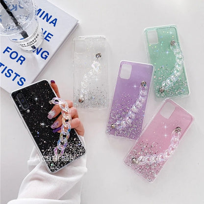 Coque de luxe avec chaîne scintillante pour Samsung