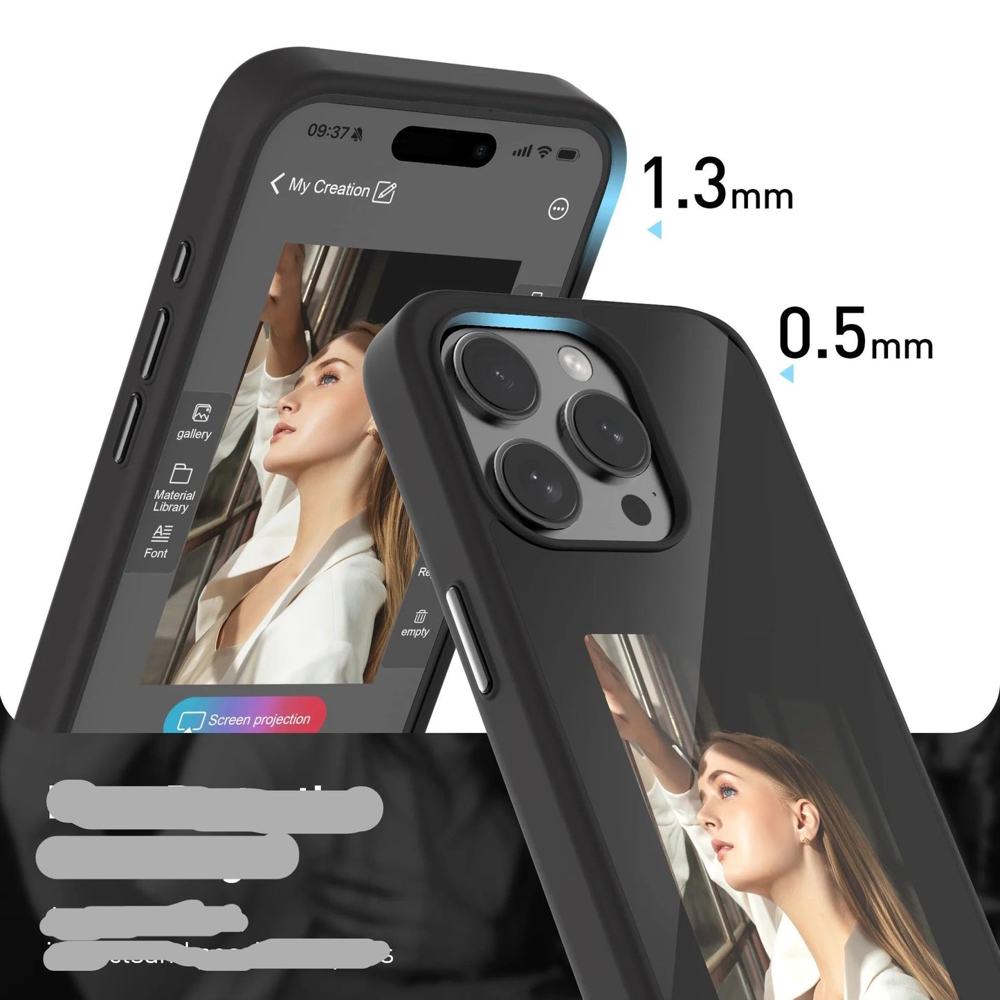 Coque pour iPhone personnalisable avec projection arrière