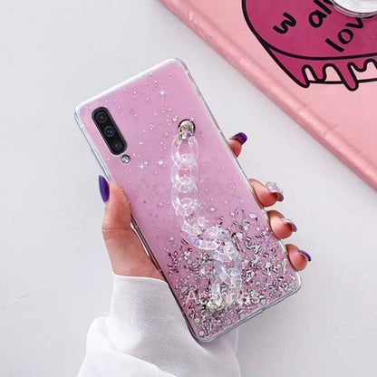 Coque de luxe avec chaîne scintillante pour Samsung