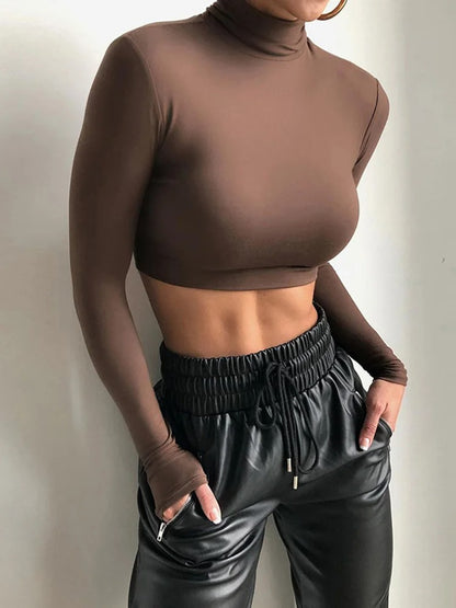 Crop Top Manches Longues pour Femmes