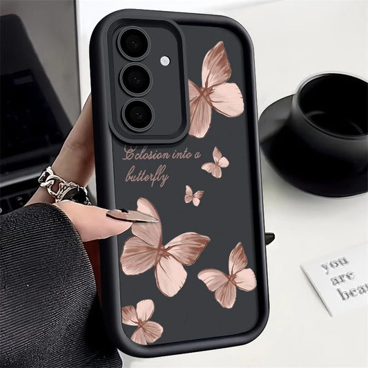 Coque Souple en TPU avec Papillon Doré pour Samsung Galaxy