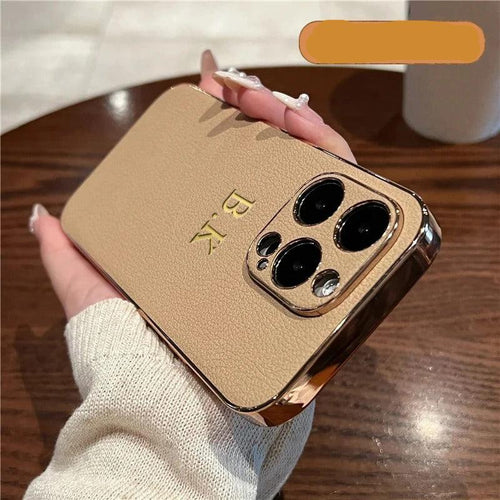Funda de piel de cordero chapada de lujo para iPhone