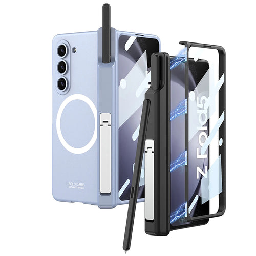 Funda con bisagra magnética, portalápices y soporte plegable para Samsung Galaxy Z Fold 5 - Compatible con MagSafe