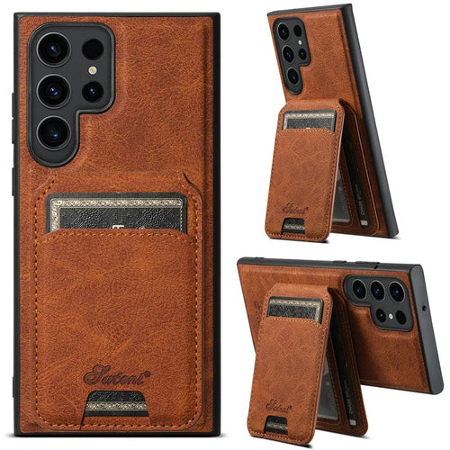 Funda de cuero con tarjetero para Samsung 