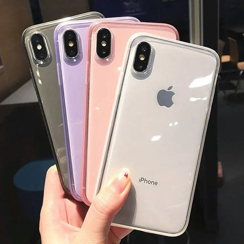 Coque de Téléphone Transparente Antichoc Colorée  – Protection TPU pour iPhone