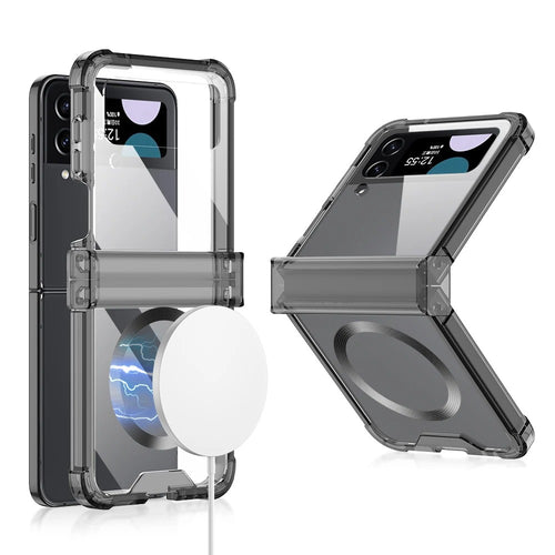 Funda para Samsung Galaxy Z Flip 5/4/3 con carga inalámbrica MagSafe: protección a prueba de golpes y bisagra colorida