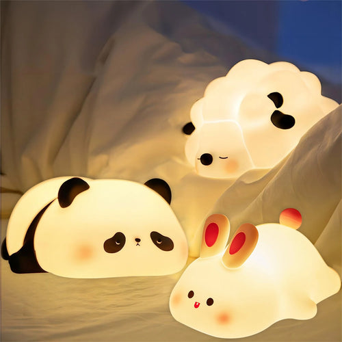 Luz nocturna LED con forma de animal: lámpara de noche USB para bebés y niños