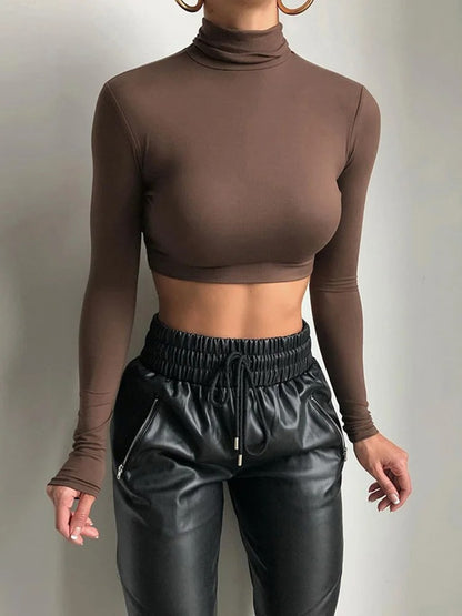 Crop Top Manches Longues pour Femmes