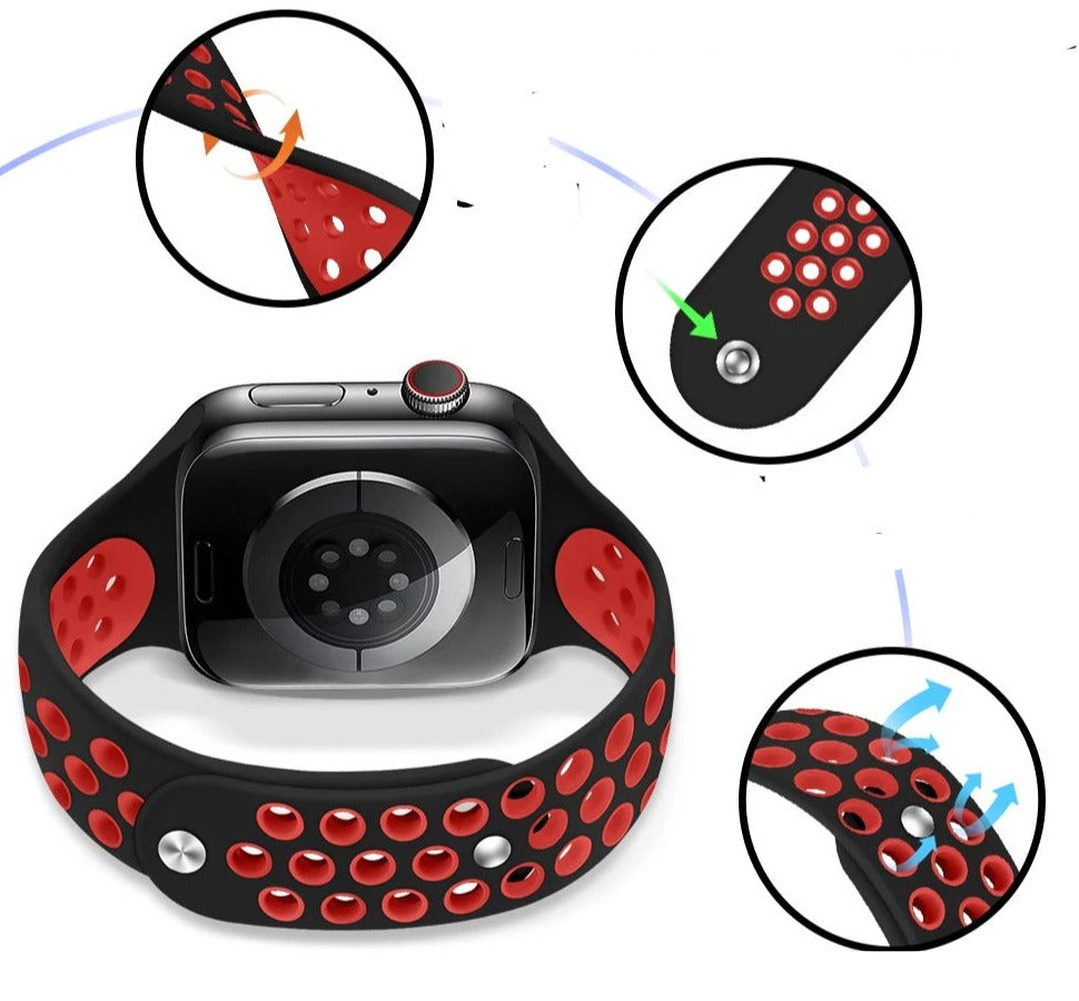 Bracelet en Silicone à deux sections pour Apple Watch