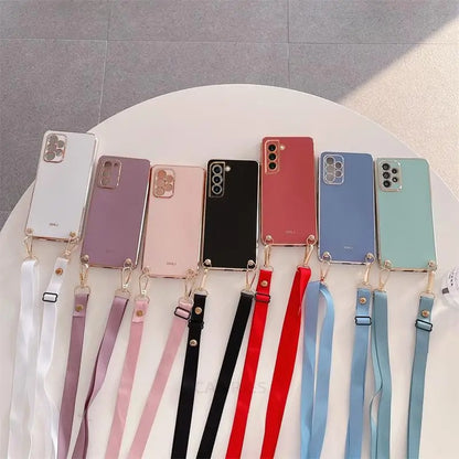 Coque Bandoulière Silicone Plaqué pour Samsung