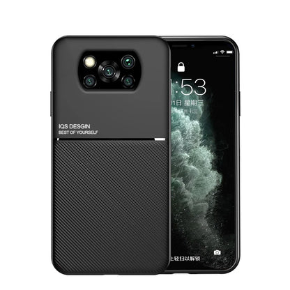 Coque de Téléphone en Cuir avec Plaque de Support Magnétique pour Voiture