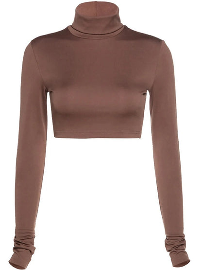 Crop Top Manches Longues pour Femmes
