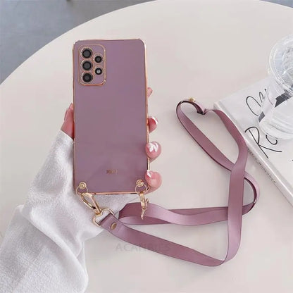 Coque Bandoulière Silicone Plaqué pour Samsung