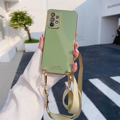 Coque Bandoulière Silicone Plaqué pour Samsung