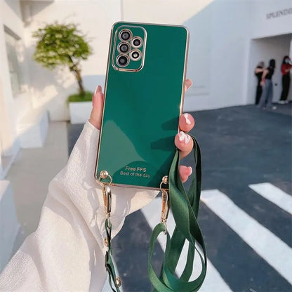Coque Bandoulière Silicone Plaqué pour Samsung