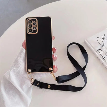 Coque Bandoulière Silicone Plaqué pour Samsung