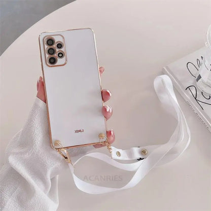 Coque Bandoulière Silicone Plaqué pour Samsung