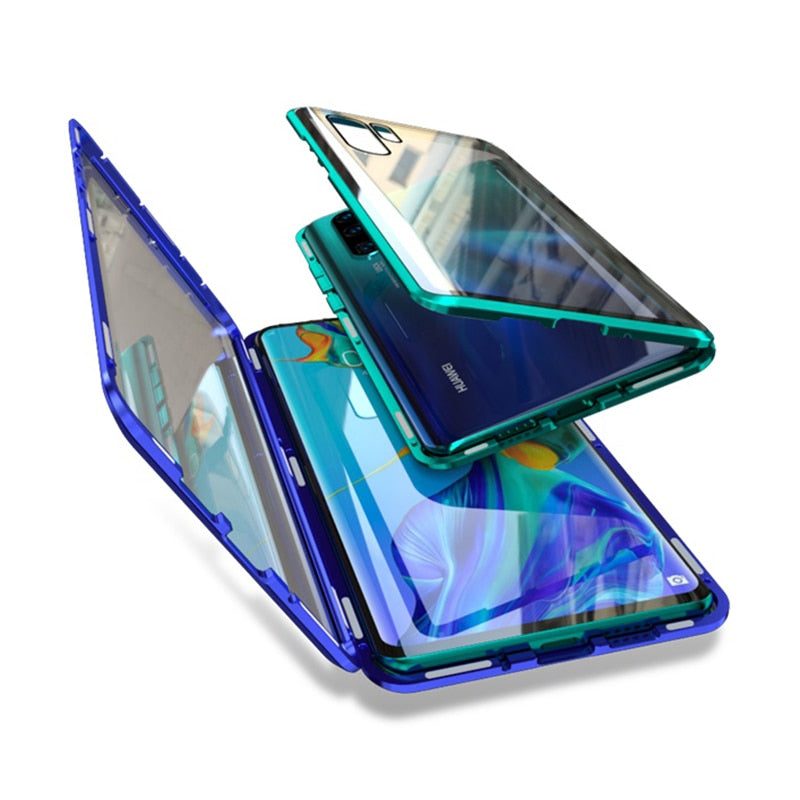 Coque Antichoc magnetique en verre trempé 9H très haute protection Pour Huawei